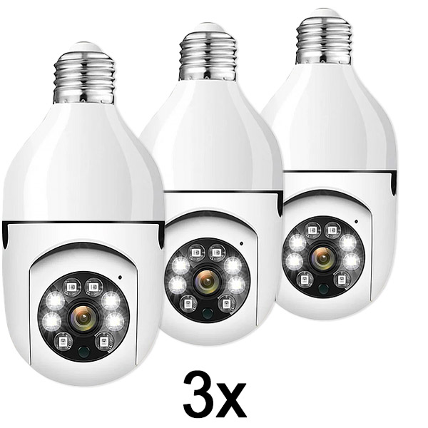 3x Okos izzó típusú biztonsági kamera | BULBCAM